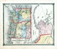 County Map of Oregon and Washington